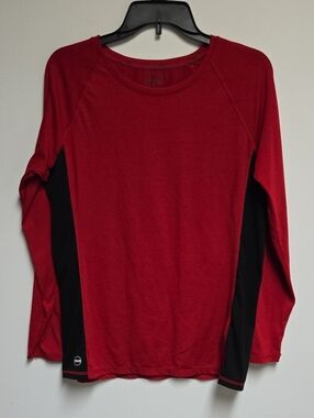 Men's Ralph Lauren L-RL Lauren Red With Black Long Sleeve Shirt Large
